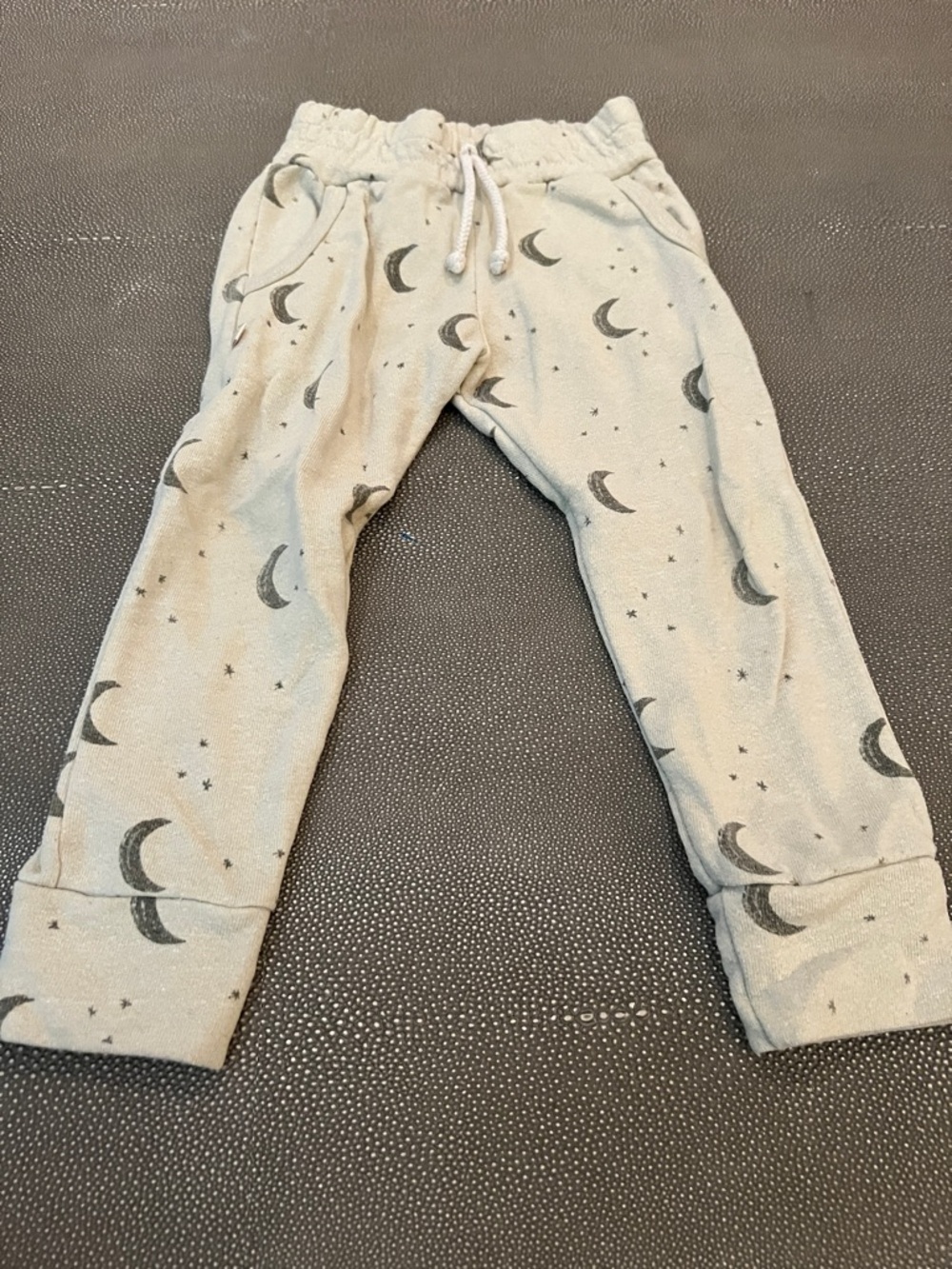 Moon Print Cream Kids Jogger Pants